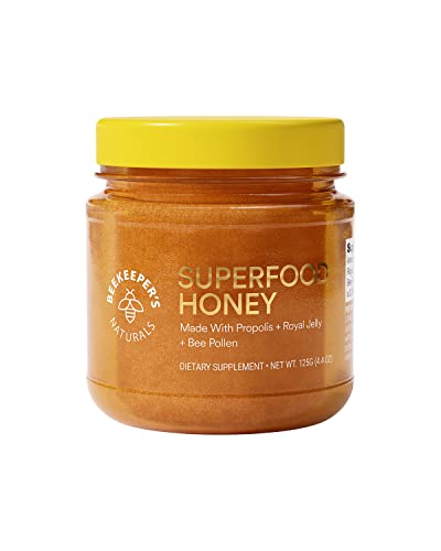 Beekeeper's Naturals Superfood Honey - Natural Energy, Immune Support, Mental Clarity - 4.4 oz