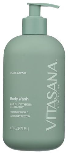 Vitasana Body Wash - EWG Verified, Hypoallergenic, Plant-Derived, Sea Buckthorn/Bergamot - 16oz