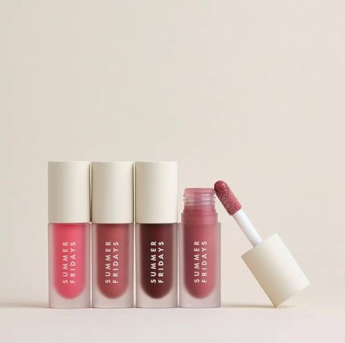Summer Fridays Lip Oil Set - High-Shine Tint, Deep Hydration, Vegan Oil Complex - 4 Shades