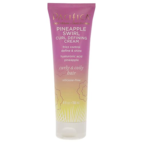 Pacifica Beauty Hair Styling Cream - Defines Curls, Hydrates with Pineapple & Coconut - 4 Fl Oz