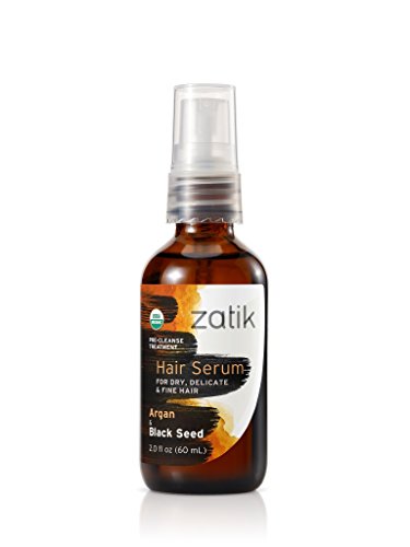 Zatik Naturals Hair Serum - Curl Enhancer, Organic Argan & Black Seed Oil, pH Balanced - 2 fl oz