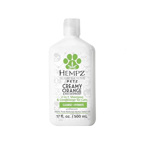 Hempz Petz Cat Shampoo & Conditioner - Hydrating, Vegan Formula with Citrus Scent - 17oz