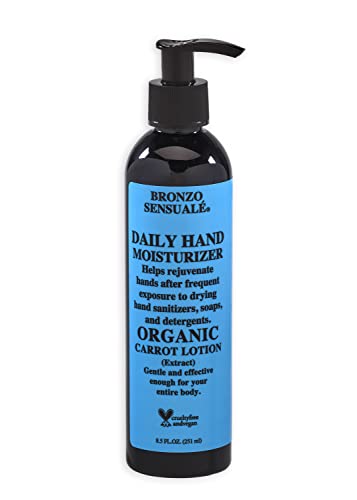 BRONZO SENSUALE Hand Lotion - Rejuvenates Dry Skin, Organic Carrot & Aloe - 8.5oz