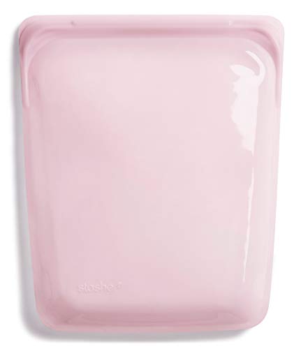 Stasher Reusable Food Storage Bag - Leakproof, BPA-Free, Dishwasher-Safe - Rose Quartz, 1/2 Gallon