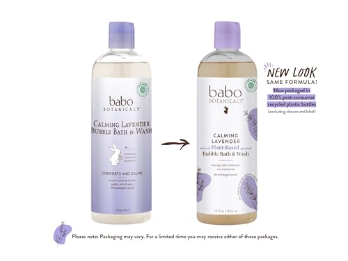 Babo Botanicals Kids Bubble Bath - Calming Lavender & Chamomile, EWG Verified - 8oz