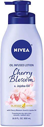 Nivea Body Lotion - 24hr Moisture, Jojoba & Cherry Blossom Scent, 16.9 Fl Oz Pump