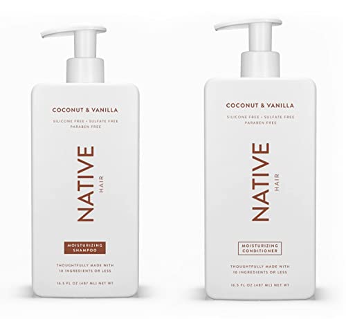 Native Shampoo & Conditioner Set - Moisturizing, Naturally Derived Ingredients - 16.5oz Each