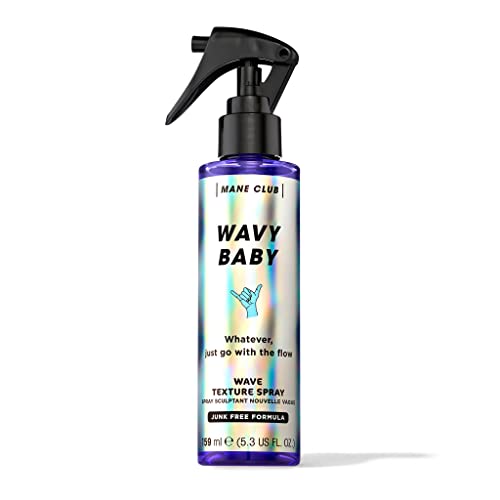 MANE CLUB Wavy Baby Wave Texture Spray - Buildable Volume, Vegan, Rose & Cactus Water - 5.3oz