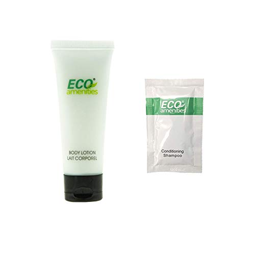 ECO Amenities Hotel Toiletries Set - 2-in-1 Shampoo & Conditioner, Body Lotion, 72 Tubes