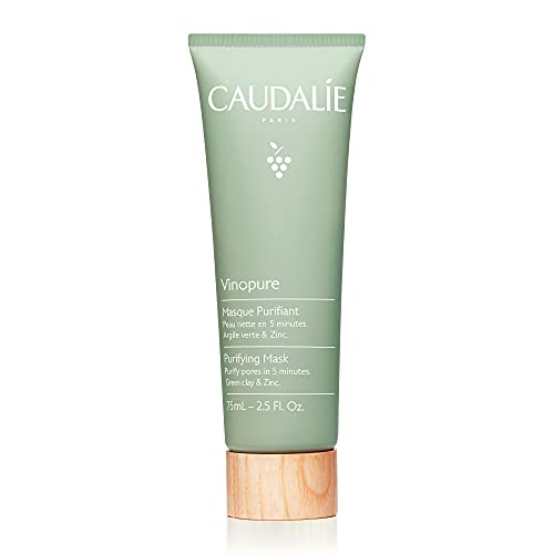 Caudalie Vinopure Purifying Clay Mask - Reduces Blemishes, Vegan, Fragrance-Free - 75ml