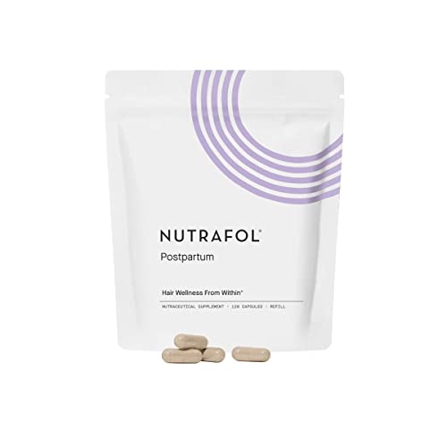 Nutrafol Postpartum Hair Growth Supplement - Thicker Hair, Less Shedding, 1-Month Refill