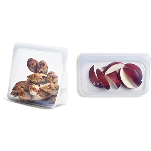 Stasher Silicone Reusable Storage Bags - Airtight Seal, BPA-Free, Dishwasher Safe - Mega & Snack