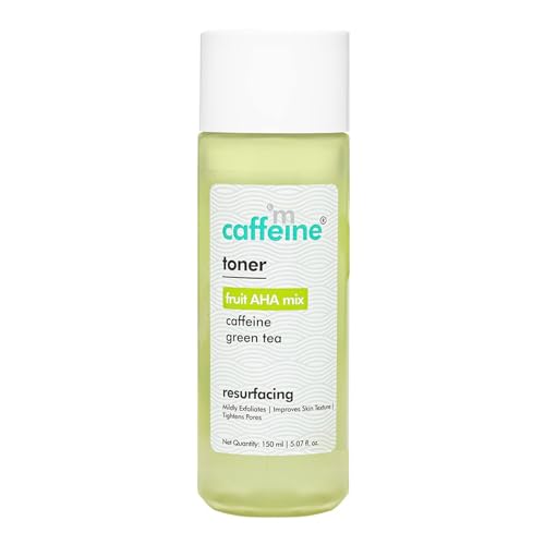 mCaffeine Fruit-AHA & Green Tea Toner - Mild Exfoliation, Pore Tightening - 150ml