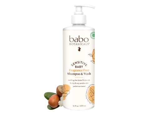 Babo Botanicals 2-in-1 Baby Shampoo & Wash - EWG Verified, Vegan, Pediatrician Tested - 16 Fl Oz