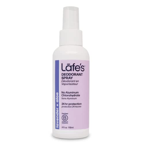 Lafe's Natural Deodorant Spray - 24-Hour Protection, Lavender & Aloe, Vegan, 4oz