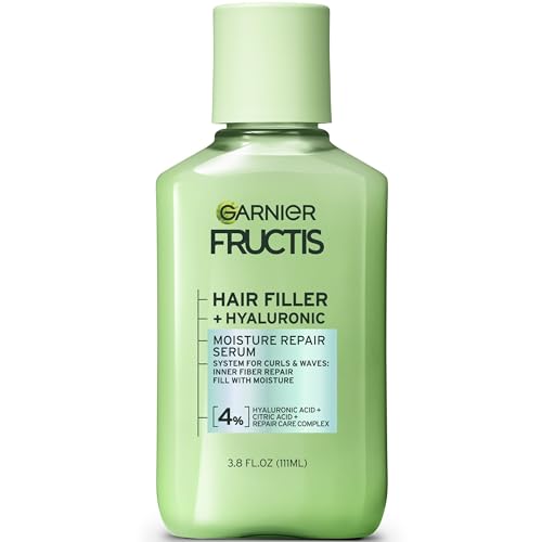 Garnier Fructis Hair Serum - Moisture Repair for Curly & Wavy Hair with Hyaluronic Acid - 3.75 Fl Oz