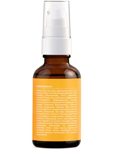 TUMERI Turmeric Vitamin C Face Serum - Dark Spot Remover, Hydrating & Soothing - 1 Fl oz