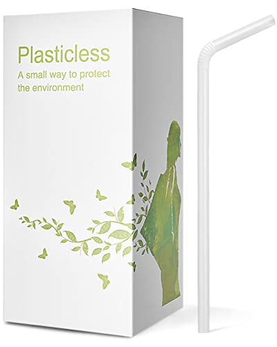 Plant-Based Compostable Straws - Flexible, Sturdy, Non-Toxic - 200 Count, 8.25" Size