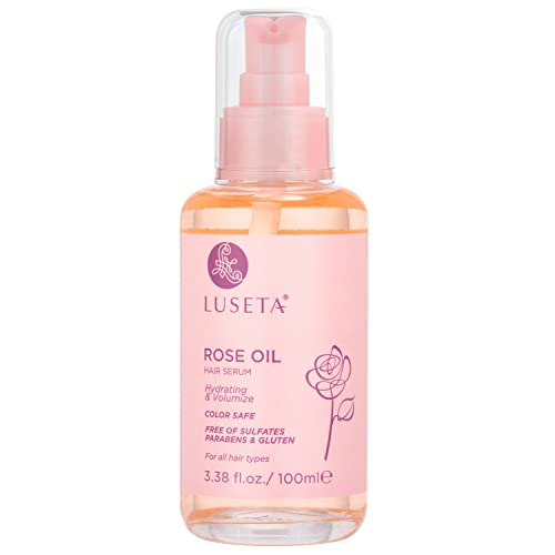 Luseta Rose Oil Hair Serum - Moisturizes & Nourishes, Promotes Healthy Growth - 3.38oz