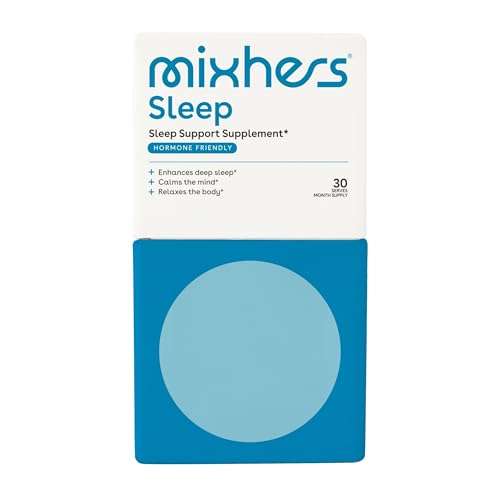 Mixhers Sleep Supplement Drink Mix - Supports Deep Sleep with Ashwagandha & Melatonin - 30 Packets