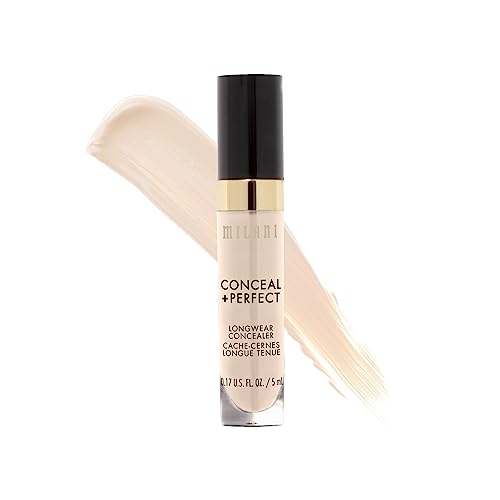 Milani Conceal + Perfect Longwear Concealer - Covers Dark Circles & Blemishes, Vegan - 0.17 Fl. Oz.