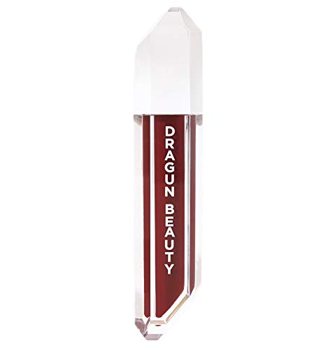 DRAGUN BEAUTY DragunGlass Matte Liquid Lipstick - Hydrating Burgundy, Vegan & Cruelty Free - 0.15 oz