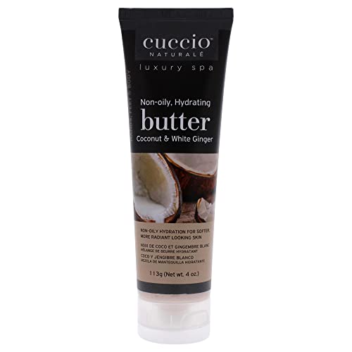 Cuccio Naturale Body Cream - Deep Hydration, Natural Ingredients, Coconut & White Ginger - 4 Oz