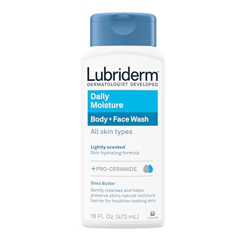 Lubriderm Face Cleanser - Hydrating Formula with Pro-Ceramide & Shea Butter, Hypoallergenic - 16oz