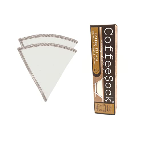 CoffeeSock Reusable Organic Cotton Coffee Filters - Enhance Flavor, 2 Pack for Chemex®