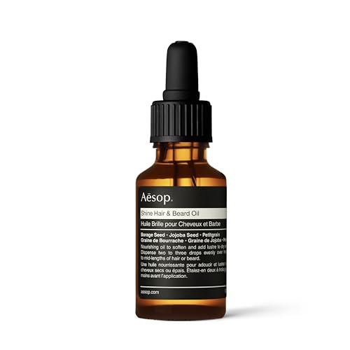 Aesop Shine Hair & Beard Oil - Hydrating, Silicone-Free, Nourishing for Smoothness - 0.8 oz