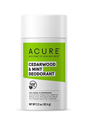 ACURE Cedarwood & Mint Deodorant - Aluminum-Free, Organic Ingredients, Woodsy Mint Scent - 2.2oz