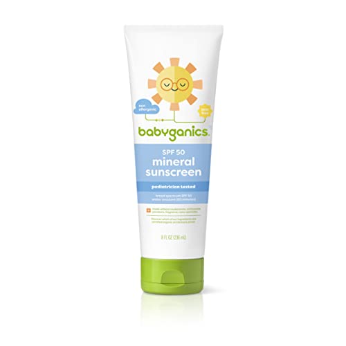 Babyganics Mineral Sunscreen SPF 50 - UVA/UVB Protection, Non-Allergenic, 8oz Value Size