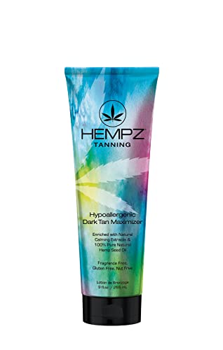 HEMPZ Hypoallergenic Self Tanner - Nourishing Dark Tan Maximizer, Fragrance-Free - 9 Fl Oz