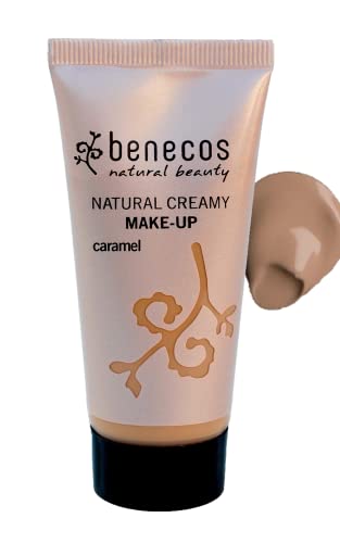 BENECOS Creamy Foundation - Flawless Finish, Organic Jojoba & Shea Butter - Caramel, 1 OZ