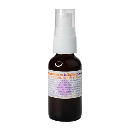 LIVING LIBATIONS Hair Serum - Frizz Control, Nourishing Botanicals - 1 oz Organic Seabuckthorn