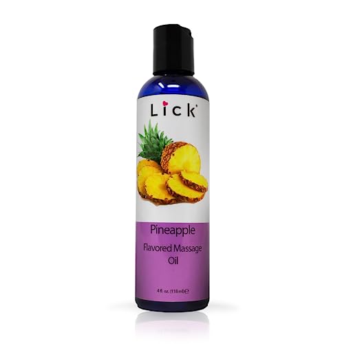 Lick Pineapple Flavored Massage Oil - Edible, Skin-Nourishing, Ideal for Romantic Moments - 8oz