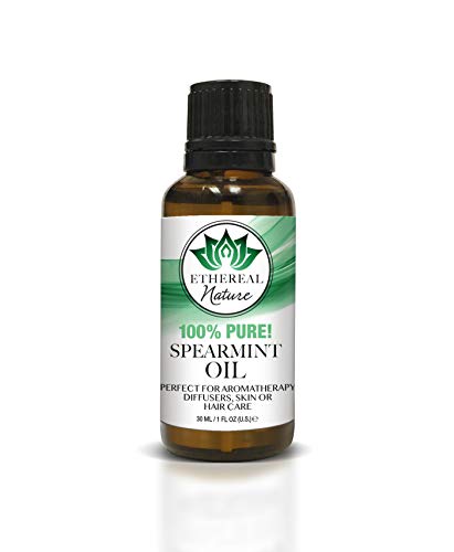 Ethereal Nature 100% Pure Spearmint Essential Oil - Mood Lifter, Minty Fresh Aroma - 1.01oz