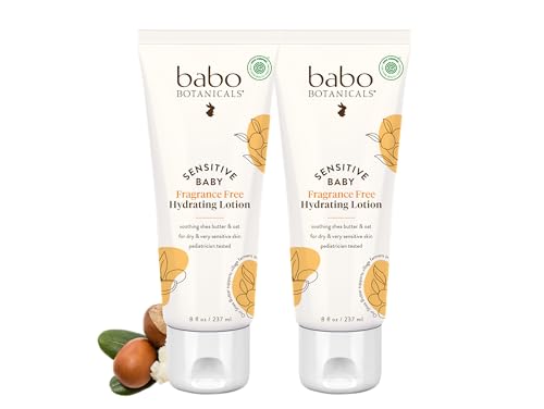 Babo Botanicals Baby Lotion - Fragrance-Free Hydration, EWG Verified, Vegan - 2-Pack