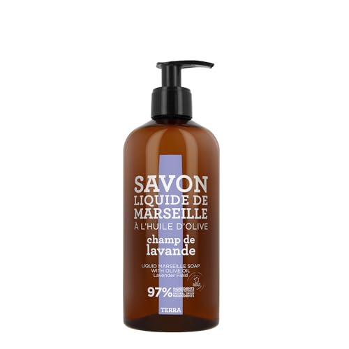 Terra Savon de Marseille Liquid Hand Soap - Gentle Lavender Clean, BHT & Sulfate Free - 16.9 Fl Oz