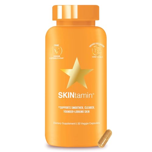 HAIRtamin SKINtamin Collagen Pills - Supports Skin Firmness, Reduces Blemishes - 30 Capsules