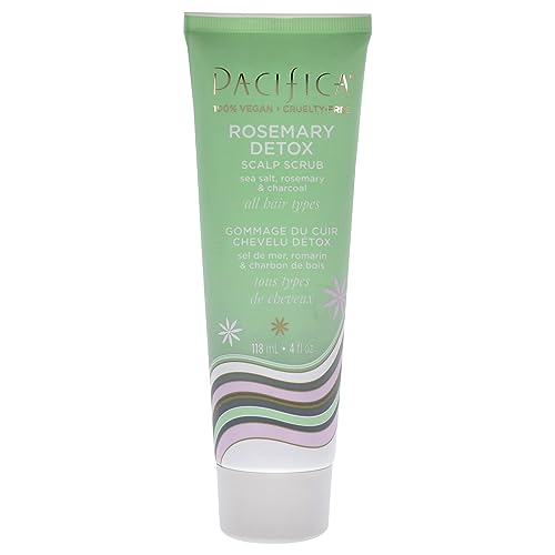 PACIFICA Rosemary Detox Scalp Scrub - Exfoliating Sea Salt Formula, 4 oz for Healthy Hair