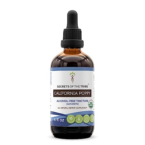 California Poppy Herbal Supplement - USDA Organic, Alcohol-Free, High-Potency Drops - 4 oz