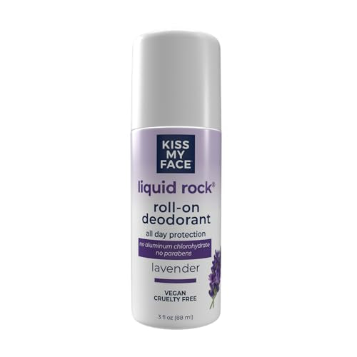 Kiss My Face Liquid Rock Deodorant - Natural Odor Protection, Vegan, Lavender - 3 Fl Oz