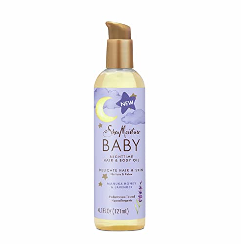 SheaMoisture Baby Body Oil - Moisturizes Delicate Skin & Hair, Manuka Honey & Lavender - 4.1oz