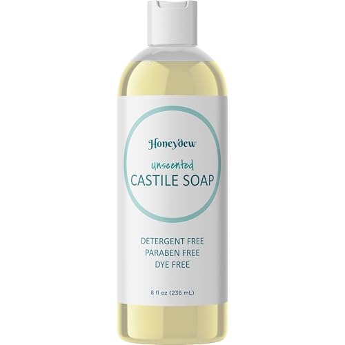 Gentle Castile Soap - Unscented Cleanser for Sensitive Skin & Hair Care - 16oz Liquid