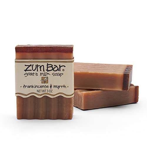 Zum Bar Goat's Milk Soap - Hydrating Frankincense & Myrrh, Natural Ingredients - 3 oz (3 Pack)