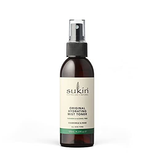 Sukin Organics Hydrating Mist Toner - Refreshing Rosewater Spray for All Skin Types - 4.23 Fl Oz