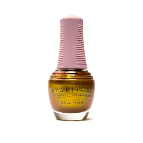 SpaRitual Nail Polish 'Togetherness' - Antique Gold Shimmer, Nourishing Vegan Formula - 0.6fl oz