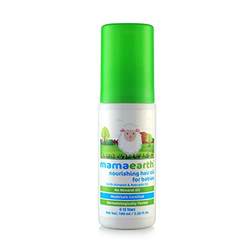 MAMAEARTH Baby Hair Oil - Nourishes Scalp, Promotes Hair Growth, Natural Oils - 3.38 Fl Oz