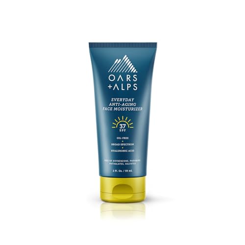 Oars + Alps Moisturizer - Daily Hydration & SPF 37 Protection, Vegan, Oil-Free - 2 Fl Oz